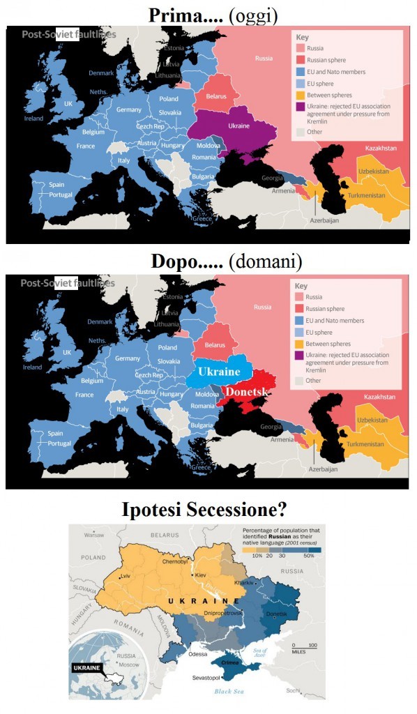 Mappa Ucraina prima dopo
