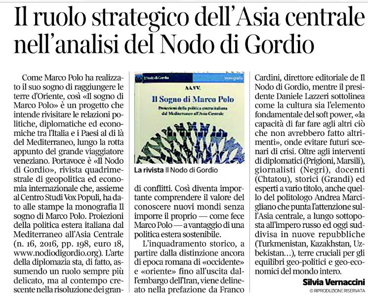 Il ruolo strategico dell'Asia centrale nell'analisi del Nodo di Gordio