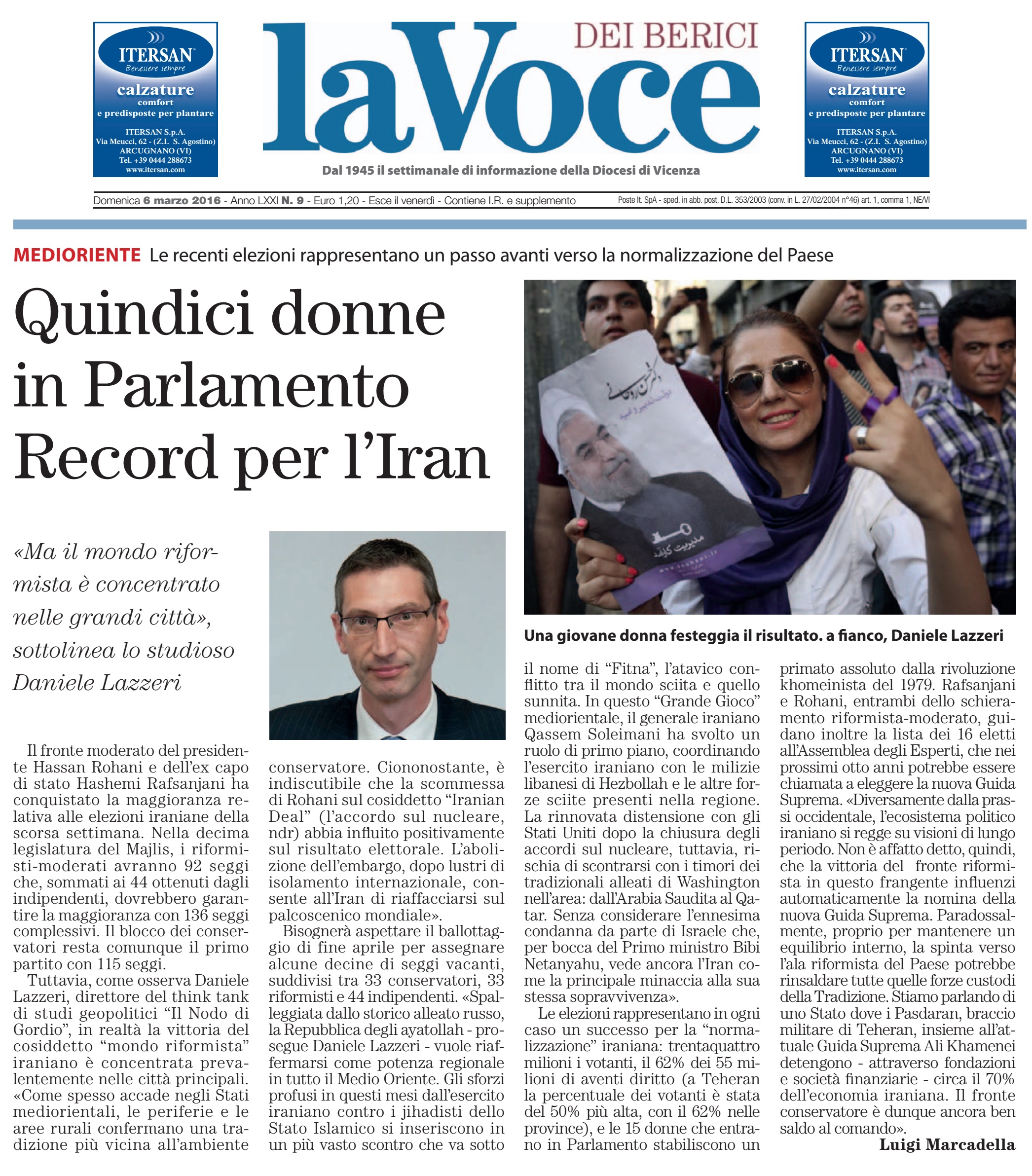 Quindici donne in Parlamento record per l'Iran_La Voce dei Berici