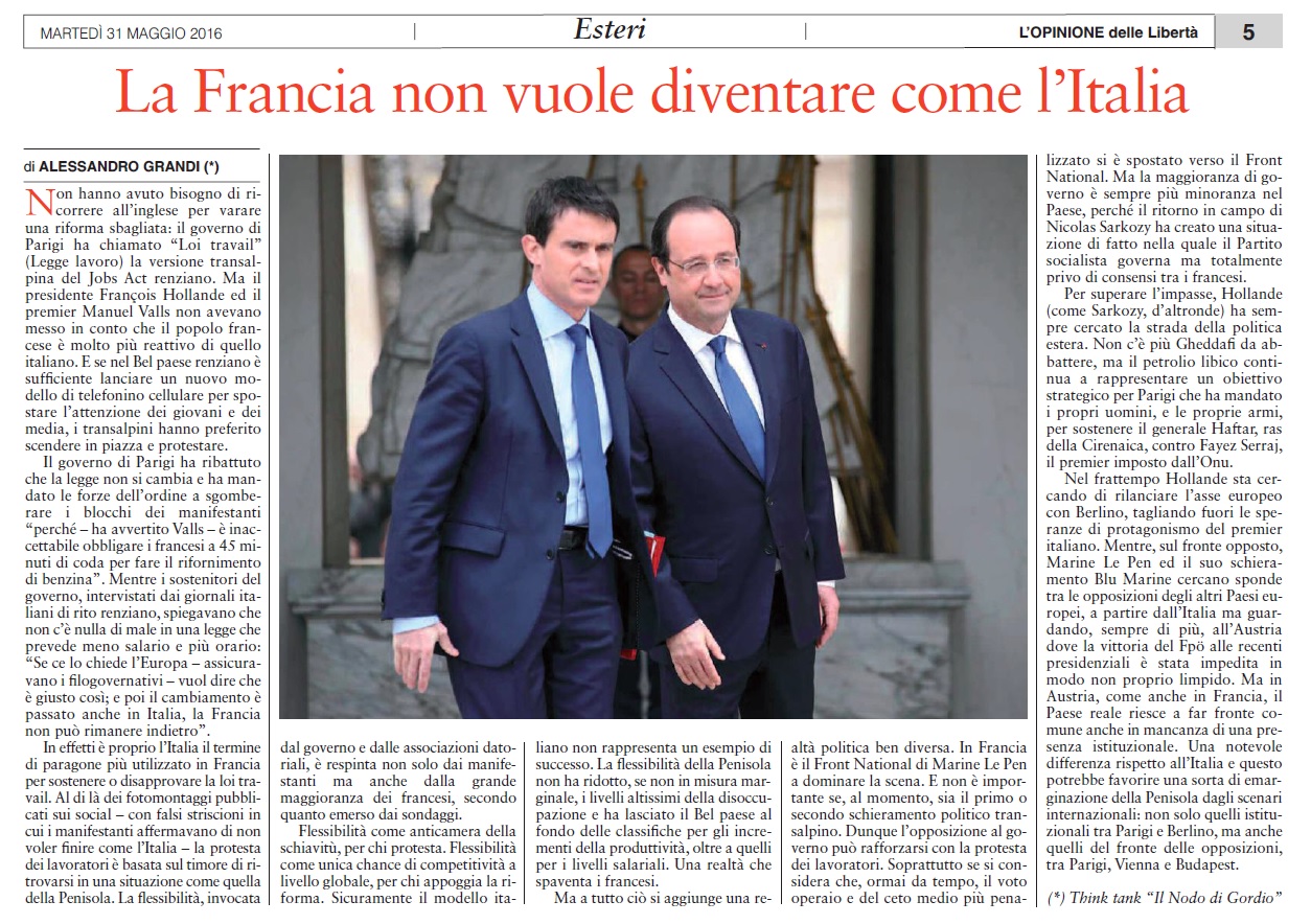 La Francia non vuole diventare come l'Italia