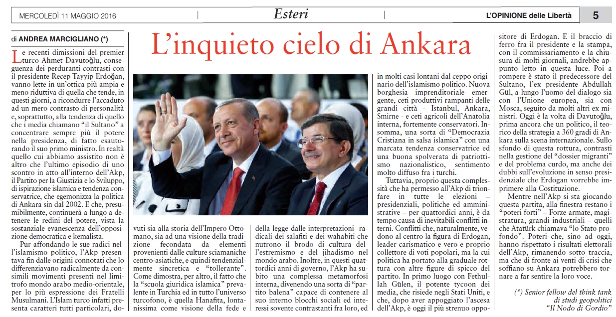 L'inquieto cielo di Ankara