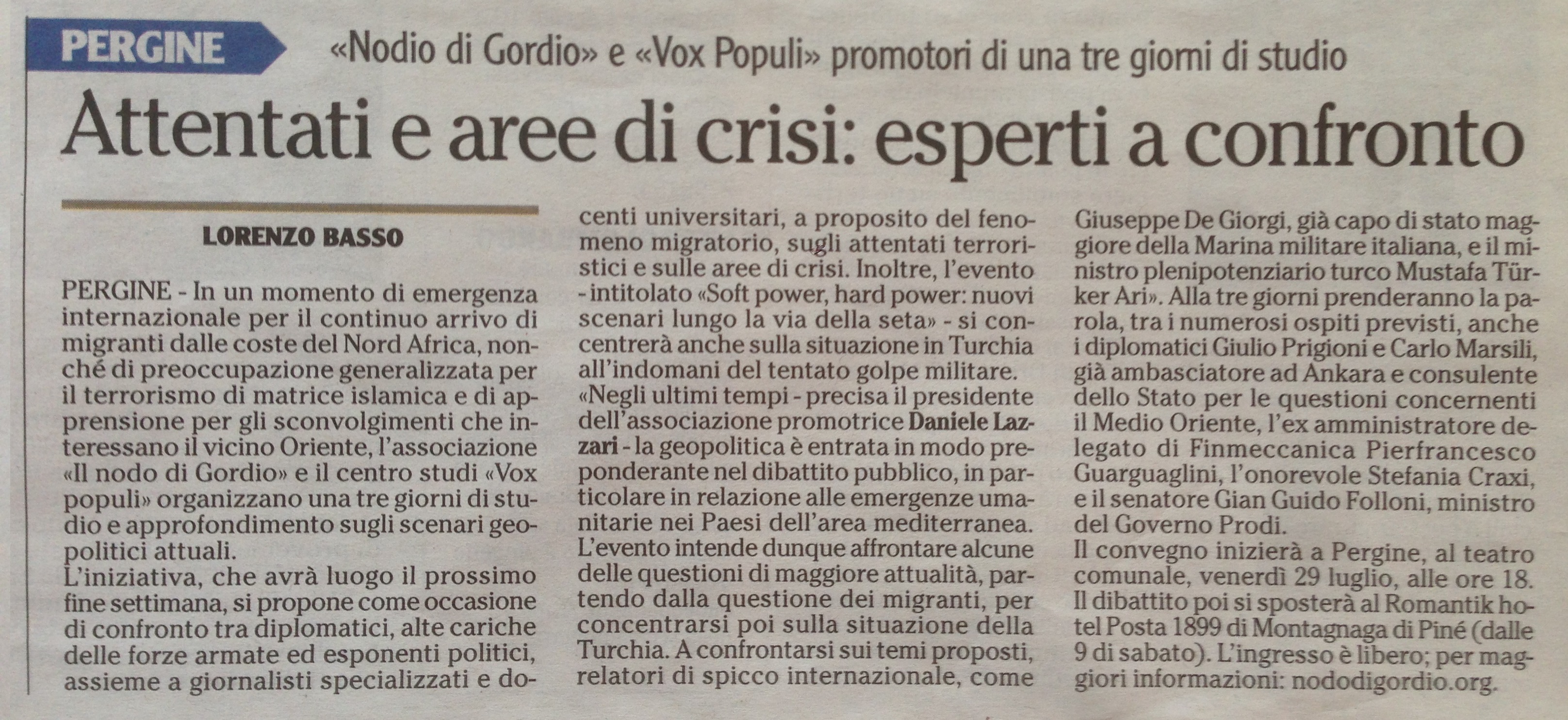 Attentati e aree di crisi, esperti a confronto - l'Adige