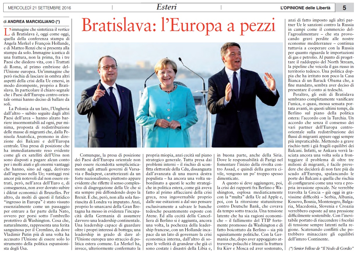 Bratislava ovvero l’Europa a pezzi - Opinione