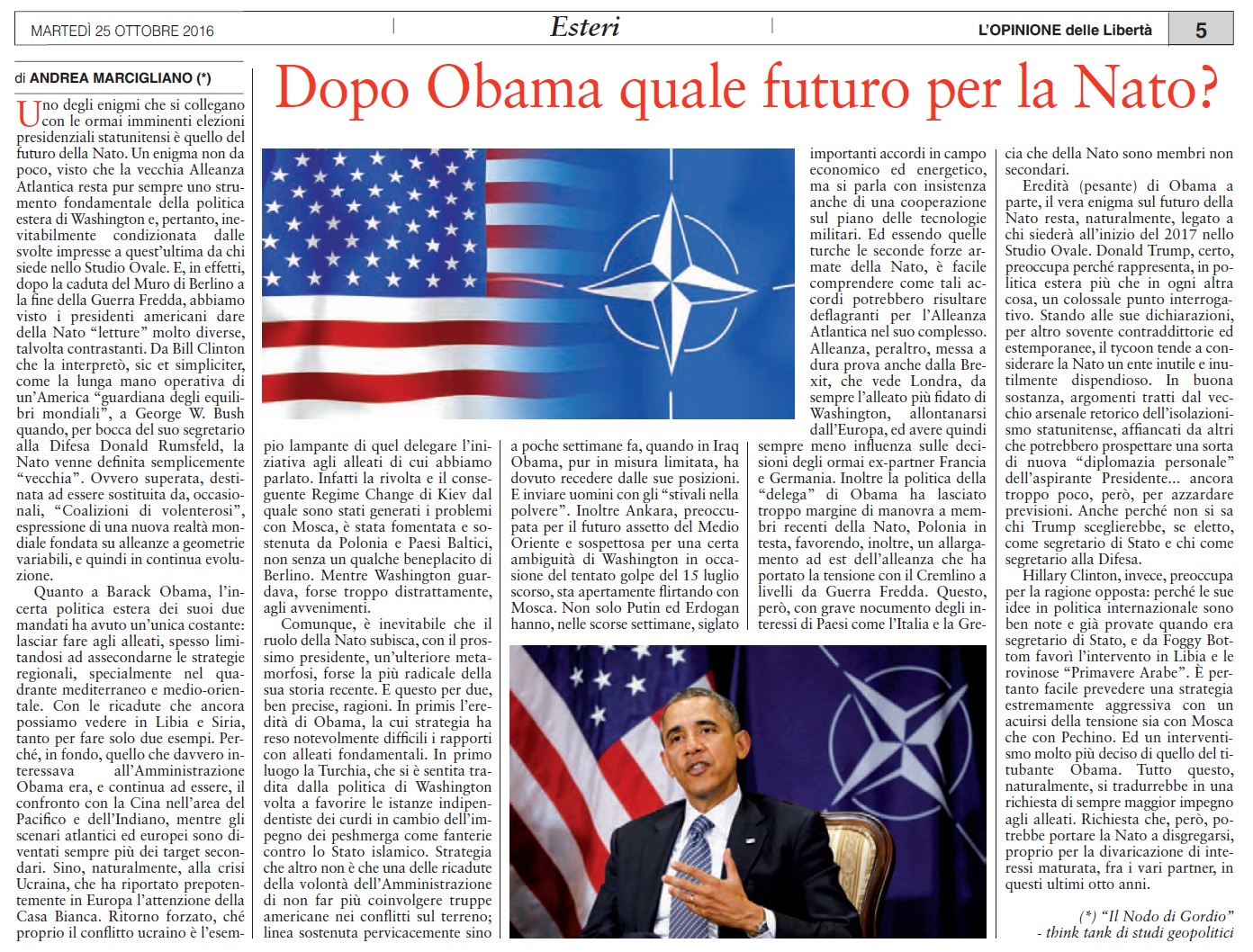 Dopo Obama quale futuro per la NATO - L'Opinione