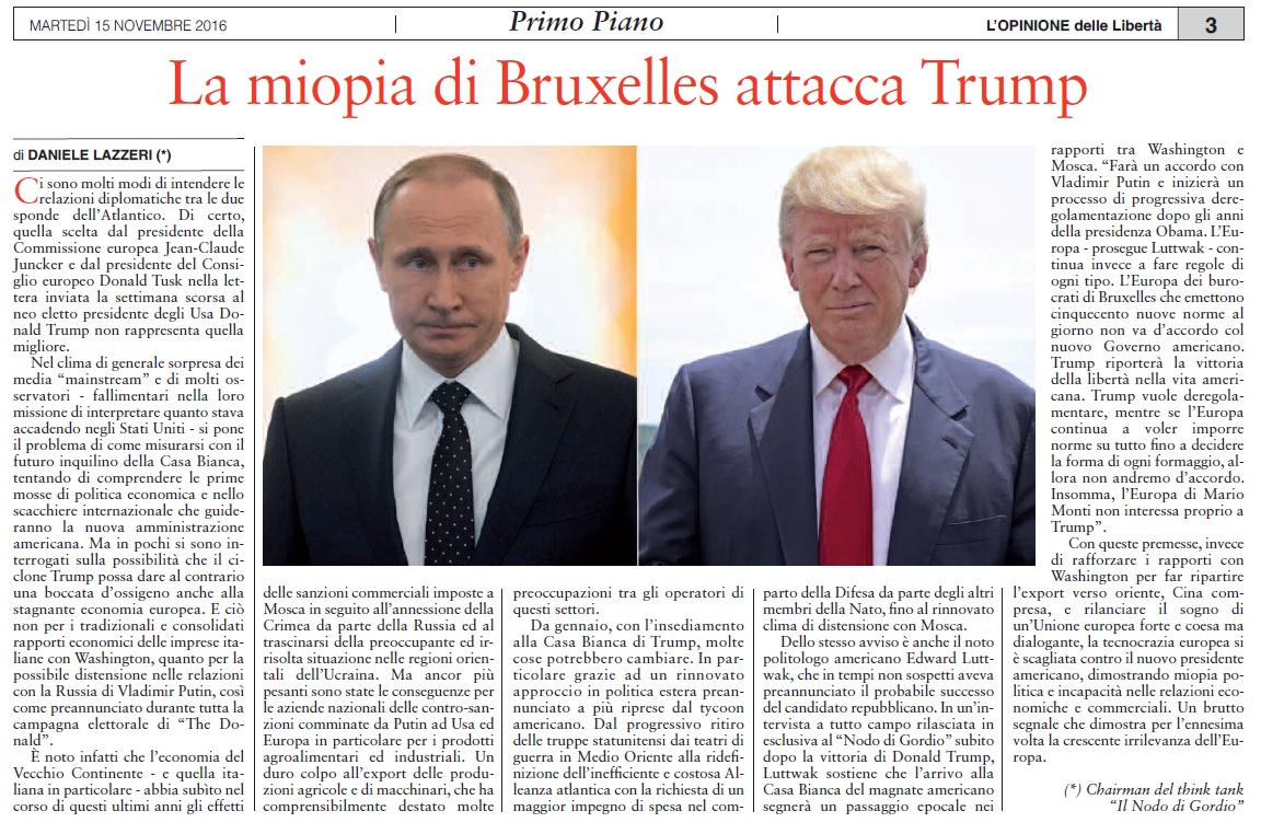 La miopia di Bruxelles attacca Trump