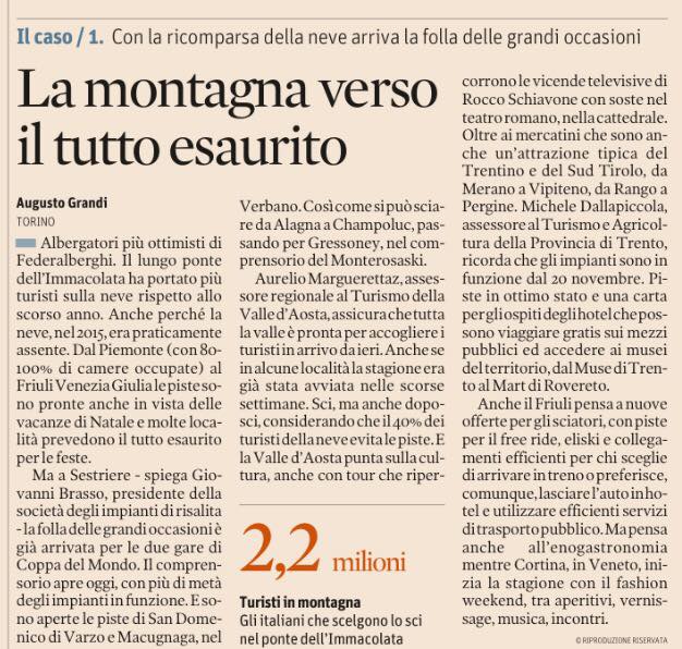 La montagna verso il tutto esaurito