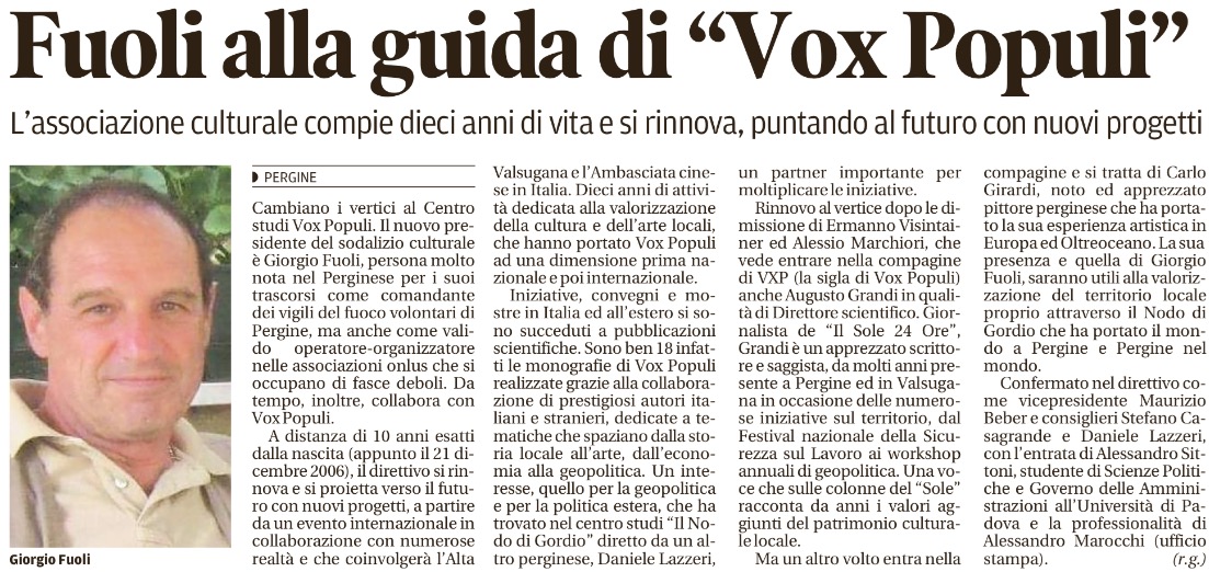 Fuoli alla guida di “Vox Populi”