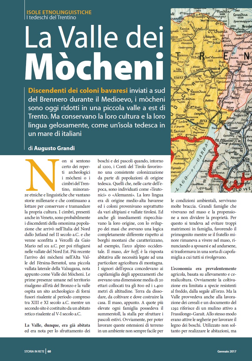 La Valle dei Mòcheni – Storia in Rete, Gennaio 2017