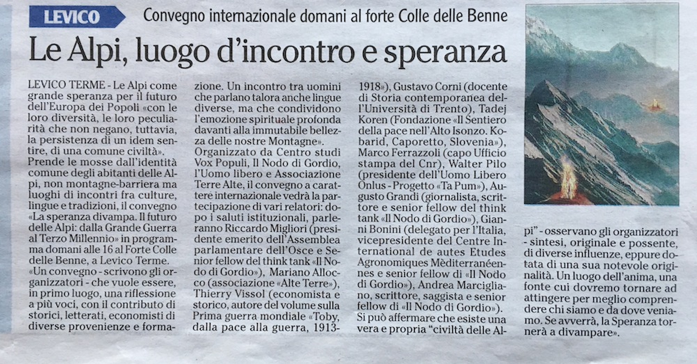 “La Speranza divampa” – Rassegna stampa dell’evento – 12.10.17