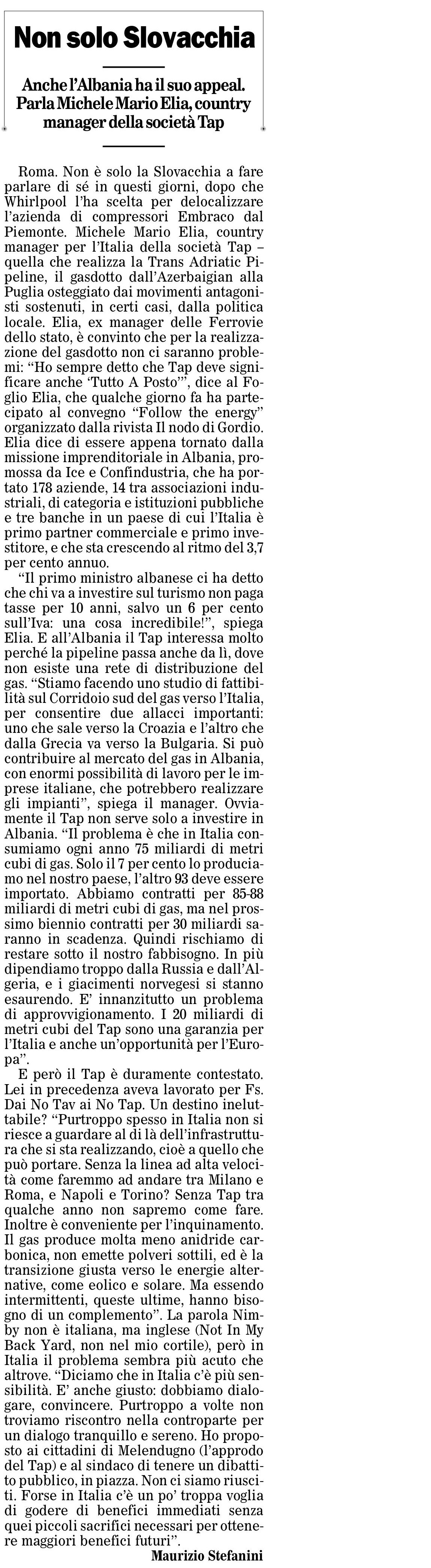 Non solo Slovacchia – Il Foglio 22.02.2018