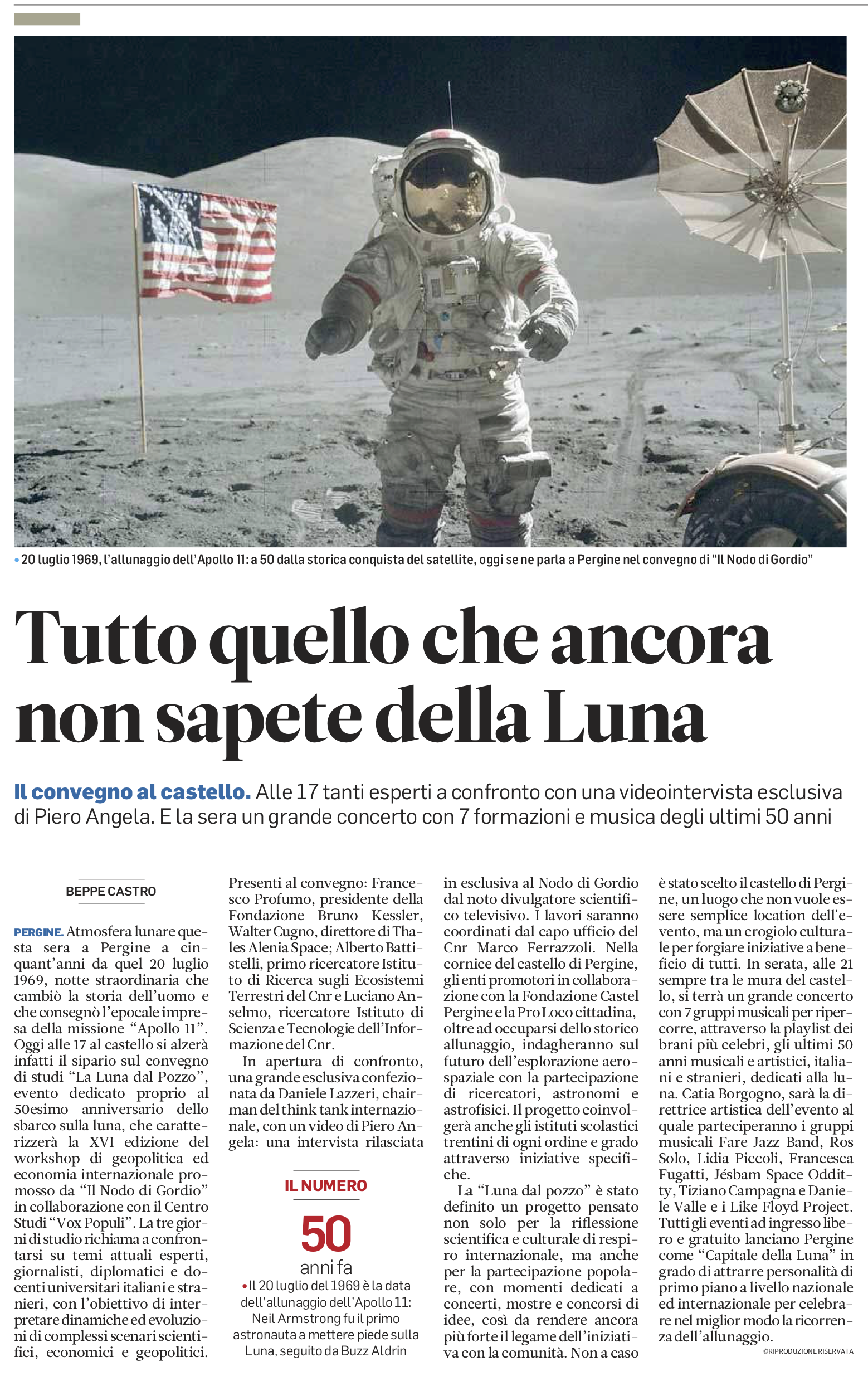 Tutto quello che ancora non sapete della Luna – Il Trentino 20.07.2019