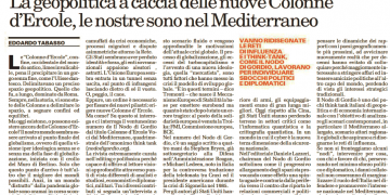 La geopolitica a caccia delle nuove Colonne d’Ercole, le nostre sono nel Mediterraneo –  Il Dubbio 29.04.2020