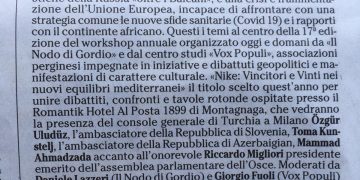 Ruolo strategico del Mediterraneo col Nodo di Gordio e Vox Populi – l’Adige 25.07.2020