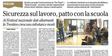 Sicurezza sul lavoro, patto con la scuola – L’Adige 26.10.2022