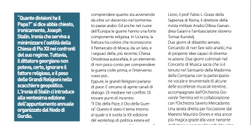 Dio della guerra Dio della pace – Valsugana news settembre 2023