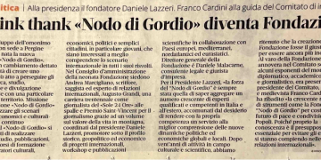 Il think tank “Nodo di Gordio” diventa Fondazione – il T quotidiano 05.10.2023