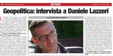 Geopolitica: Intervista a Daniele Lazzeri – L’Opinione 26.04.2024