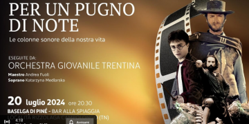 Per un pugno di note – Sabato 20 Luglio2024 ore 20.30 BASELGA DI PINÉ BAR ALLA SPIAGGIA (TN)